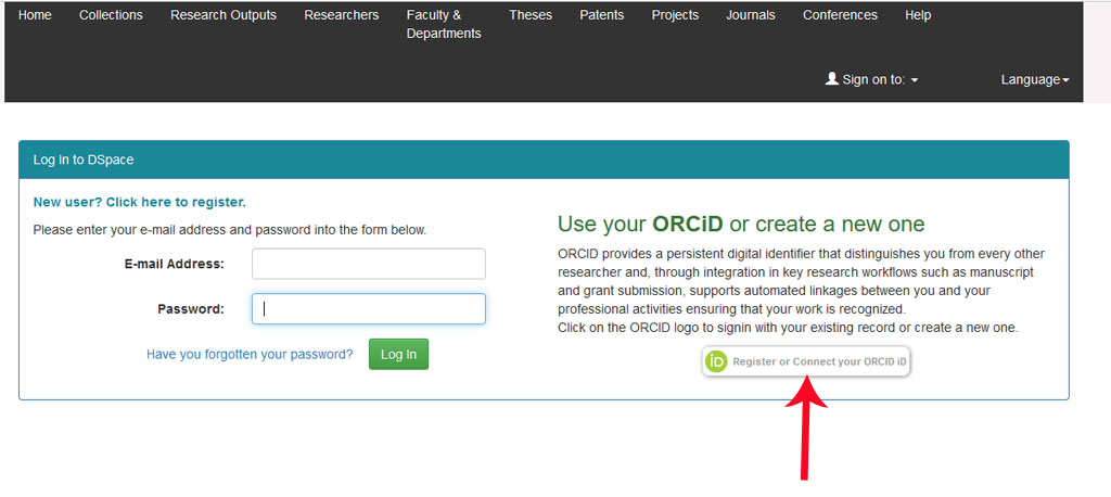 Register or Connect your ORCID